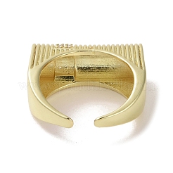 Anello a polsino aperto in ottone con micro pavé di zirconi cubici&nbsp;RJEW-K256-46G
