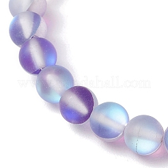 5 bracciale elastico in pietra di luna sintetica e perline di vetro&nbsp;BJEW-JB11855