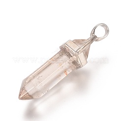 Natürliche Quarzkristall spitze Anhänger&nbsp;G-WH0004-13