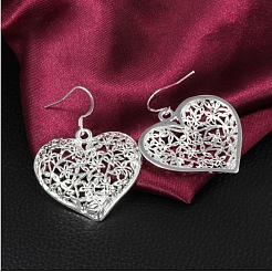Boucles d'oreilles pendantes en laiton à cœur creux&nbsp;FS-WG09021-01