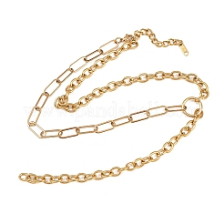 Halsketten aus Edelstahl 304 mit gemischter Kette und Quaste für Damen&nbsp;NJEW-Z111-04G