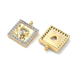 Messing micro pave klare zirkonia anhänger&nbsp;KK-G555-13GP