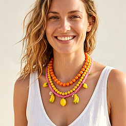Colliers plastrons à un rang pour femmes&nbsp;WG73E1C-01