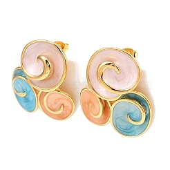 Spiralohrstecker aus 304 Edelstahl mit Emaille für Damen&nbsp;EJEW-A138-03G
