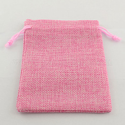 Polyester Imitation Sackleinen Verpackungsbeutel Kordelzugbeutel&nbsp;ABAG-R004-14x10cm-M