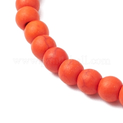 Bracciali elastici in perline turchesi sintetiche tinte per donna uomo&nbsp;BJEW-JB11311-02