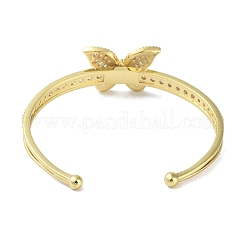 Bracelets à manchette ouverte en forme de papillon pour femmes&nbsp;BJEW-R317-02G
