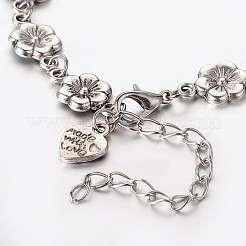 Trendy tibetischen Stil Blumen Fußkettchen&nbsp;AJEW-AN00083