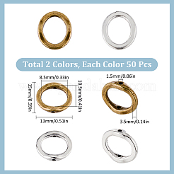 100 telaio con perline in lega di stile tibetano in 2 colori&nbsp;FIND-SC0008-51