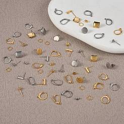 32 pieza de 8 estilos de perno prisionero y 24 piezas de 6 estilos de accesorios para aretes de palanca de acero inoxidable 304&nbsp;FIND-SZ0002-10