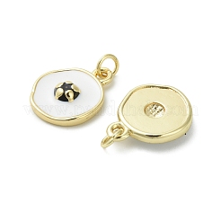 Pendentifs d'émail en laiton &nbsp;KK-D384-01G-02