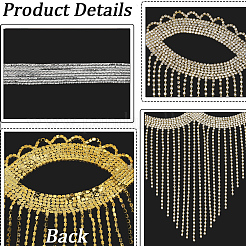 Máscara de ojo de borla de cadena de rhinestone de aleación para mujer&nbsp;AJEW-WH20006-209G