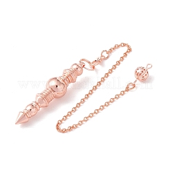 Placage à crémaillère chaîne de câbles en laiton pendules de radiesthésie pointus&nbsp;HJEW-G016-02RG