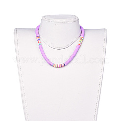 Collares hechos a mano de arcilla polimérica con heishi&nbsp;NJEW-JN02448-01