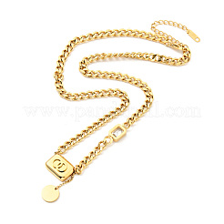 Halskette mit rechteckigem und Strass-Anhänger&nbsp;NJEW-P229-17A