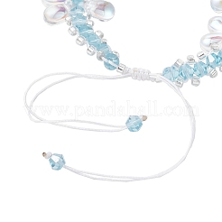 Bracelets tressés en perles bicônes en cristal autrichien imitation pour femmes&nbsp;BJEW-MZ00177-02