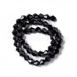 Colore nero perline bicono vetro sfaccettato fili&nbsp;X-GLAA-S026-6mm-10