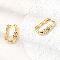 Créoles en laiton avec zircone cubique de micro pave&nbsp;CU-CBABA66-11G