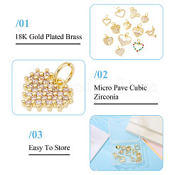 12 Stk. 12 Stile Messing Micro Pave Zirkonia Anhänger&nbsp;KK-TA0002-31