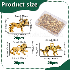 60 pz 3 stili pendenti in lega di stile tibetano&nbsp;TIBEP-GA0001-08