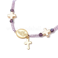 Pulseras de cuentas trenzadas con cordón de nailon ajustable&nbsp;BJEW-MZ00168-06