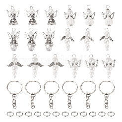 60 Stück 6 Stile Anhänger aus Legierung und Glasperlen&nbsp;PALLOY-TAC0162