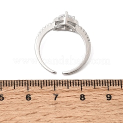 Verstellbare offene Manschettenringe aus Messing mit Mikropavé und Zirkonia&nbsp;CU-CBABA66-04P