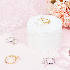 4pcs 2 Farben verstellbare Messingringkomponenten&nbsp;KK-BBC0012-94