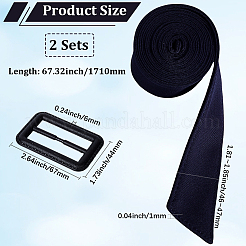 2 ceinture en polyester à nouer avec boucle en plastique&nbsp;AJEW-GF0014-53A