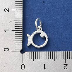 925 Sterling Silber hohler Fisch-Anhänger mit Biegeringen&nbsp;STER-E071-01S-09