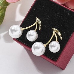 Pendientes de latón con forma de cereza&nbsp;EJEW-R016-12G