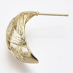 Boucles d'oreilles demi-créoles en laiton&nbsp;KK-N232-110G-NF