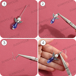 DIY Engel Glas & Legierung & Messing Strass Perlen baumeln Ohrringe Herstellung Kits&nbsp;DIY-SC0027-14