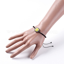 Facettierte Rondelle Glas geflochtene Perlen Armbänder&nbsp;BJEW-JB04808-M