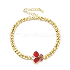 Micro ottone spianare Braccialetti di collegamento zirconi&nbsp;BJEW-Z082-01G-01
