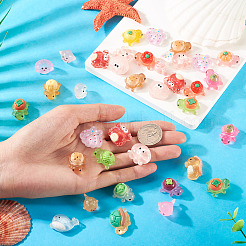 45 pièce 3 styles d'ornements d'organismes marins en résine transparente lumineuse&nbsp;DJEW-TA0001-23