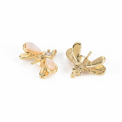 Messing Micro Pave klare Zirkonia Peg Bails Charms&nbsp;KK-T062-189G-NF