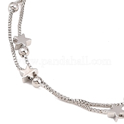 Mehrreihige Armbänder aus Messing mit Kastenkette für Damen&nbsp;LS-BJEW-C140-27P