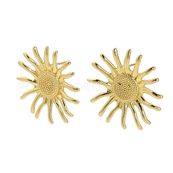 Orecchini a bottone in ottone sole&nbsp;EJEW-Z145-01G