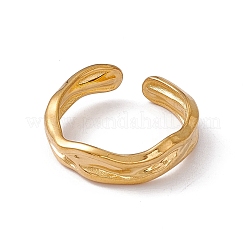 Bague ouverte torsadée en acier inoxydable 304 avec placage ionique (IP) pour femme&nbsp;X-RJEW-C045-23G