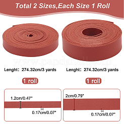 2 rouleau de 2 styles de cordon en similicuir double face de 3 mètres&nbsp;LC-WR0001-01A