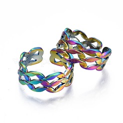 Bague de manchette ondulée en acier inoxydable 304&nbsp;RJEW-N038-066