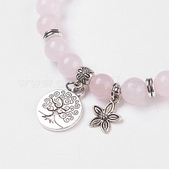 Natürlichen Rosenquarz Stretch-Armbänder&nbsp;BJEW-JB03772-04