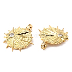 Pendentifs avec zircon cubiques à micro-pavés en laiton&nbsp;X-KK-P236-03G