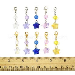 50 decorazione pendente a forma di stella in vetro e acrilico&nbsp;HJEW-FS00046