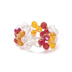 Fingerring aus geflochtenen Glasperlen&nbsp;RJEW-JR00569