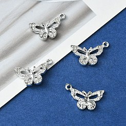 20 Stück 5 Stile Platin-Legierung Kristall-Strass-Anhänger&nbsp;ALRI-YW0001-22