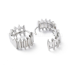 Micro ottone spianare zirconi Orecchini a cerchio&nbsp;EJEW-P259-21P