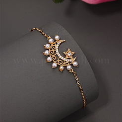 Messing-Mikropavé-Kubikzirkonia-Gliederarmbänder für Damen&nbsp;TF5146-1