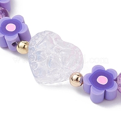 Handgefertigte Blumen-Polymer-Ton-Stretch-Armbänder&nbsp;BJEW-JB09825